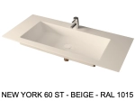 Plan vasque à encaster, bassin 60 cm, sur mesure, Largeur 70 à 200 cm x Profondeur 40 à 60 cm, résine minérale de couleurs ACRYSTONE®, Finition lisse, Livraison Offerte et Rapide.